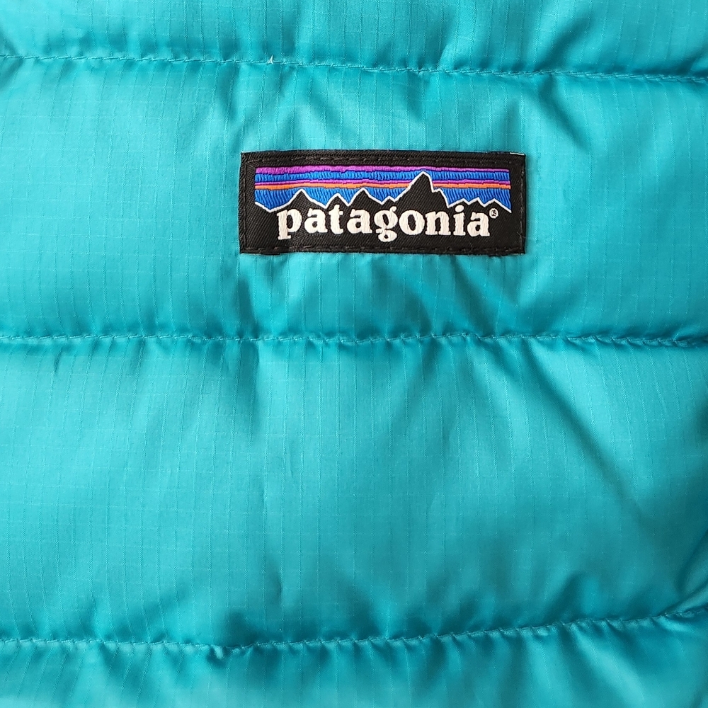 Patagonia Down Puffer Sweater Vest Womens Medium Blue Granola Gorpcore Outdoor - Picture 2 of 8